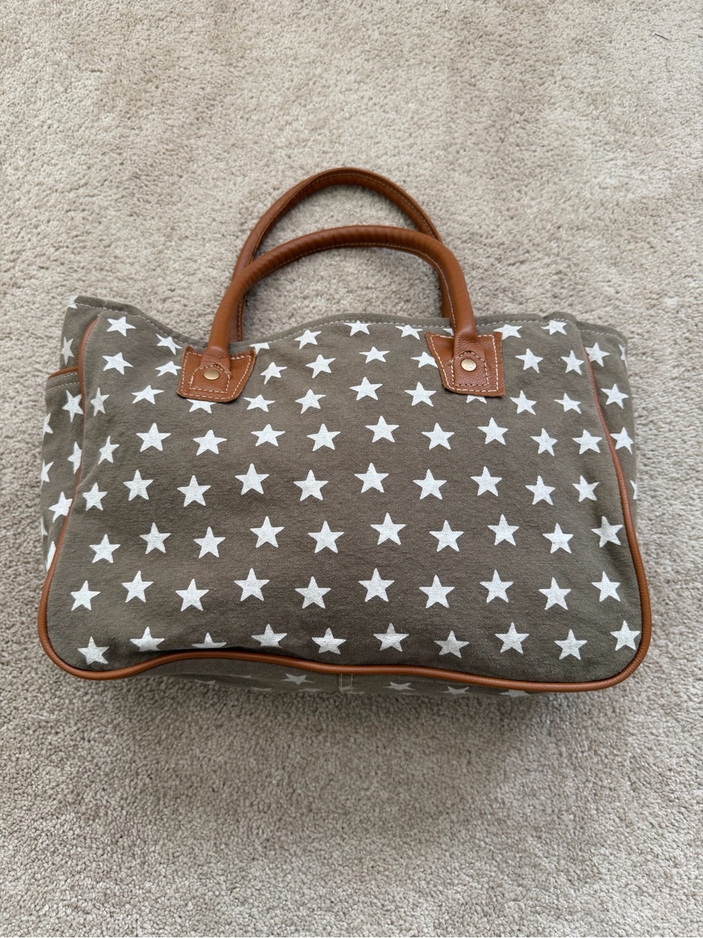 Freedom of Star Tote Bag Myra Bag stars green cream bag